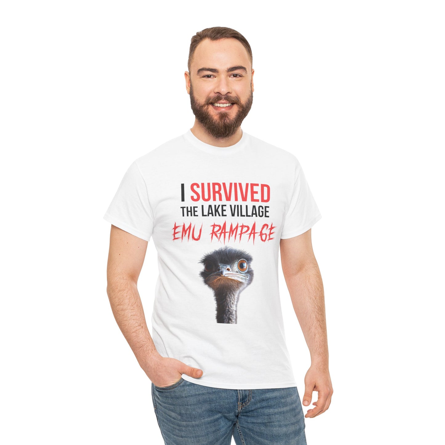 I Survived Lake Village Emu Rampage Tee - Town Pride Shirt