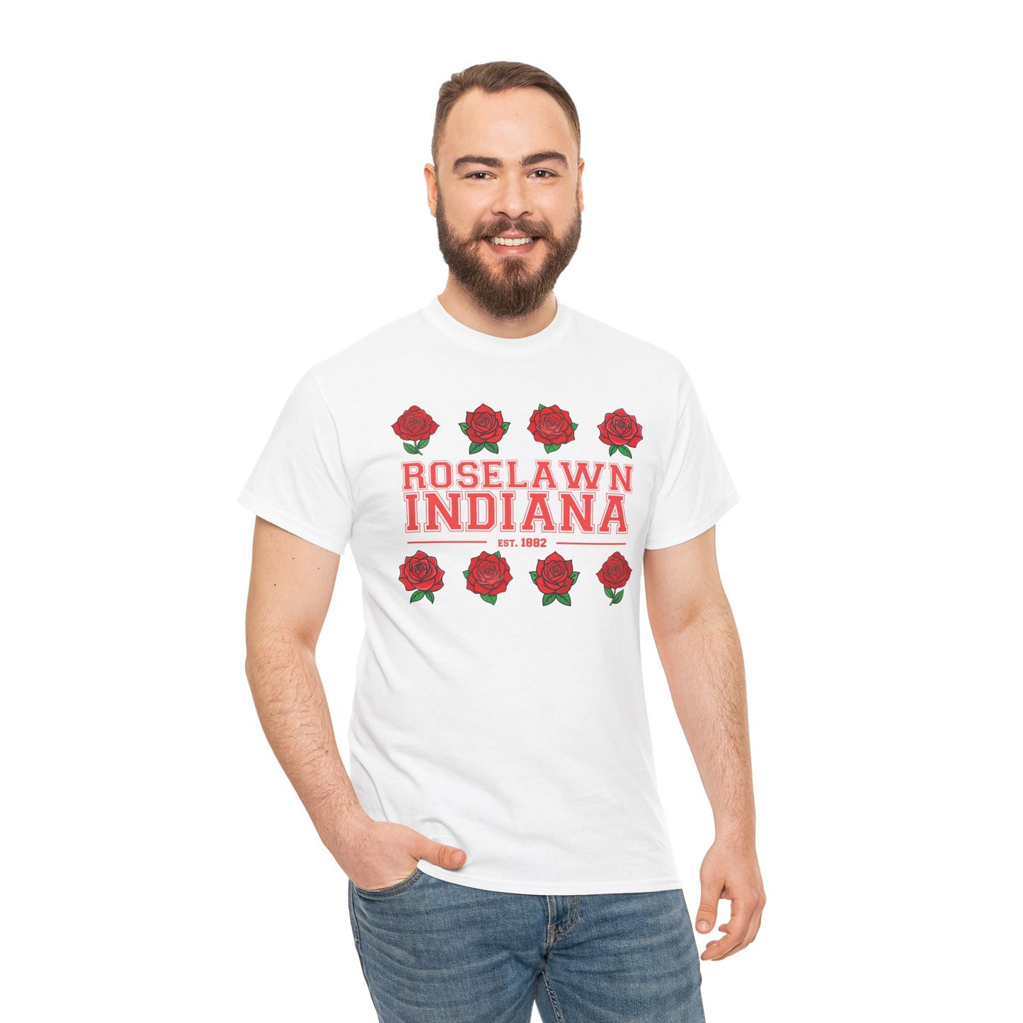 Roselawn, Indiana Town Pride Heavy Cotton Tee
