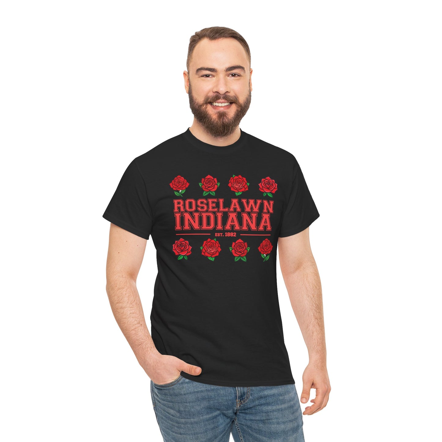 Roselawn, Indiana Town Pride Heavy Cotton Tee