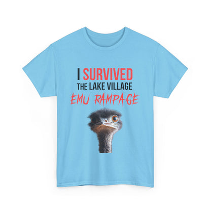 I Survived Lake Village Emu Rampage Tee - Town Pride Shirt