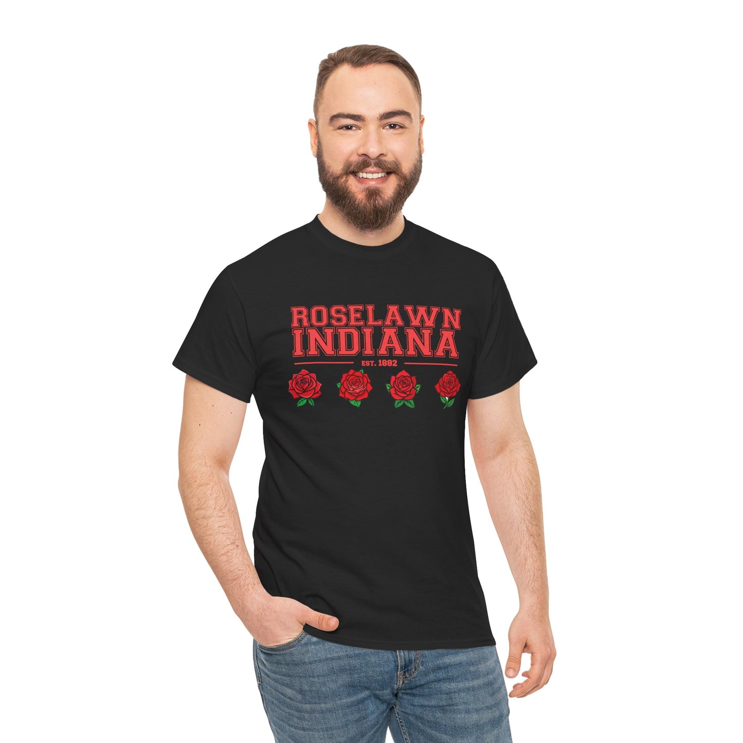 Roselawn, Indiana Town Pride Heavy Cotton Tee 2