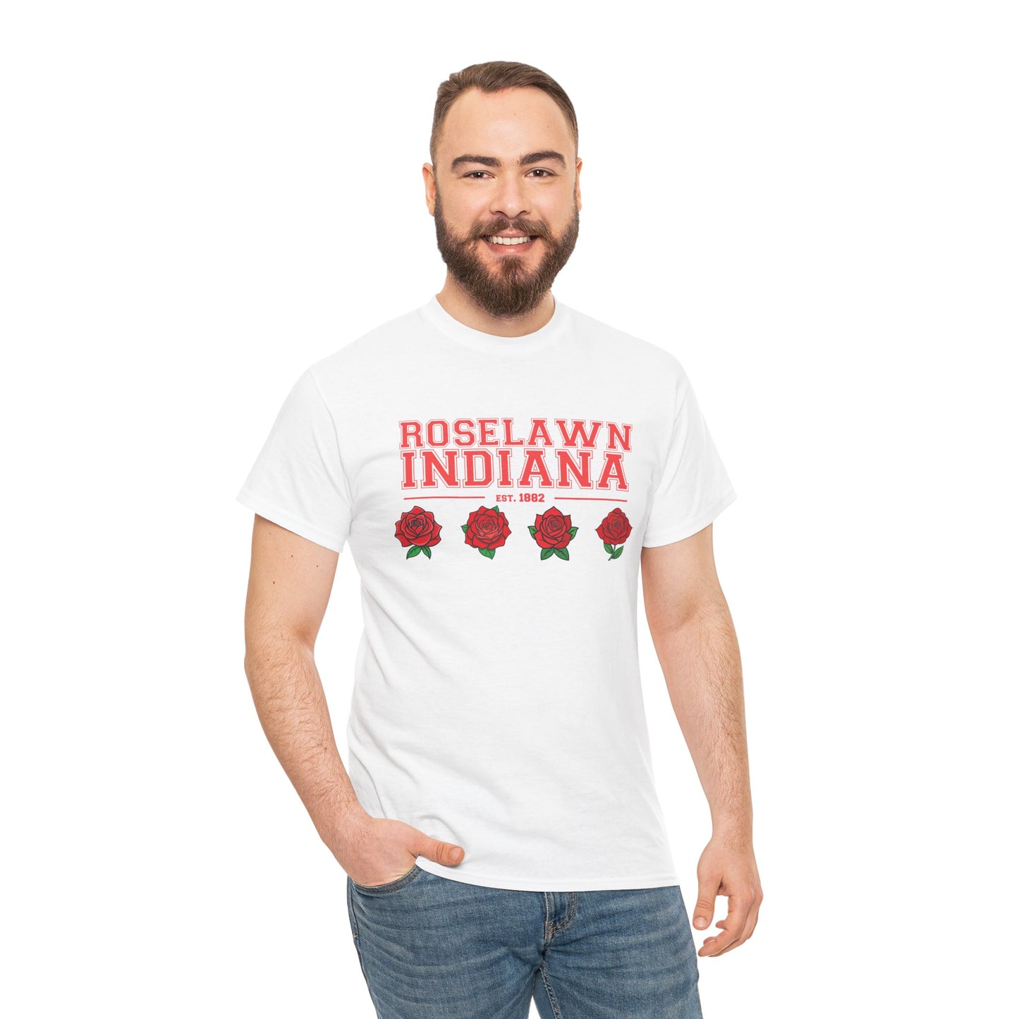 Roselawn, Indiana Town Pride Heavy Cotton Tee 2