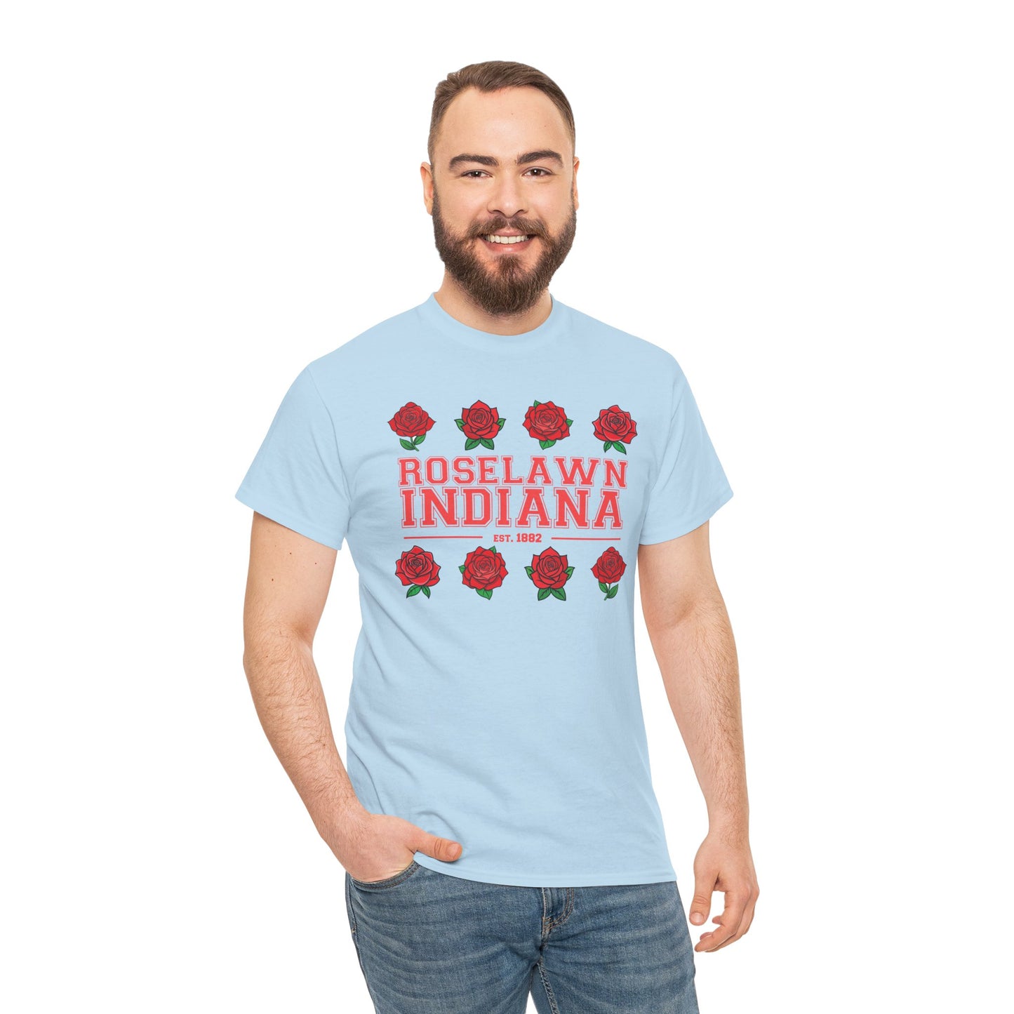 Roselawn, Indiana Town Pride Heavy Cotton Tee