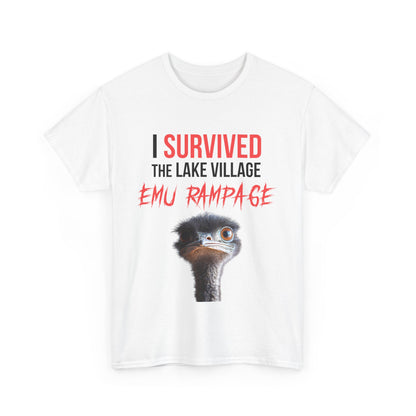 I Survived Lake Village Emu Rampage Tee - Town Pride Shirt